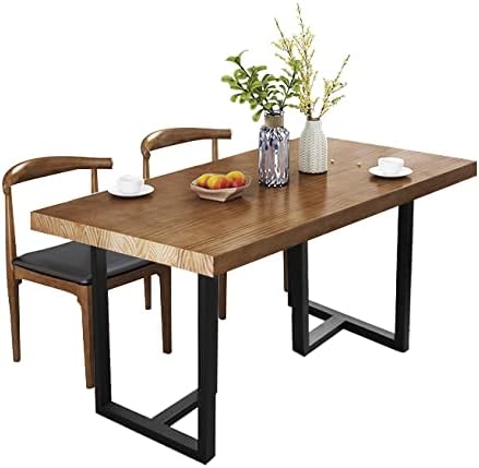Metal Table Legs Desk Legs, Heavy Duty Square Tube Iron Desk Legs, DIY Furniture Legs for Dining Table, Coffee Table, Computer Desk, Workbench, Meeting Room Table, 28”H x 17.7”W, Set of 2, Black (T)
