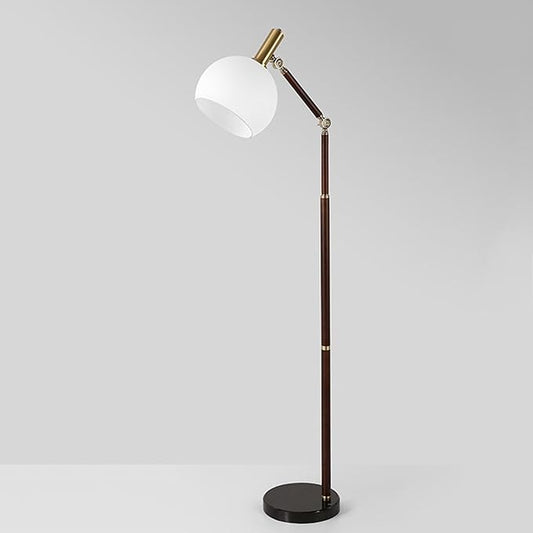 Creative Vintage Adjustable Swing Arm Floor Lamp with Tri-Color Dimming - E26 Metal Glass Standing Lamp, H59”, Ideal for Bedroom, Office, Hotel, Room, Torchiere, Villa, Mall Decoration
