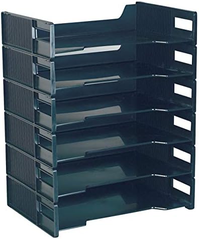 Innovative Storage Designs Stackable Letter Trays, Black, Pack of 6