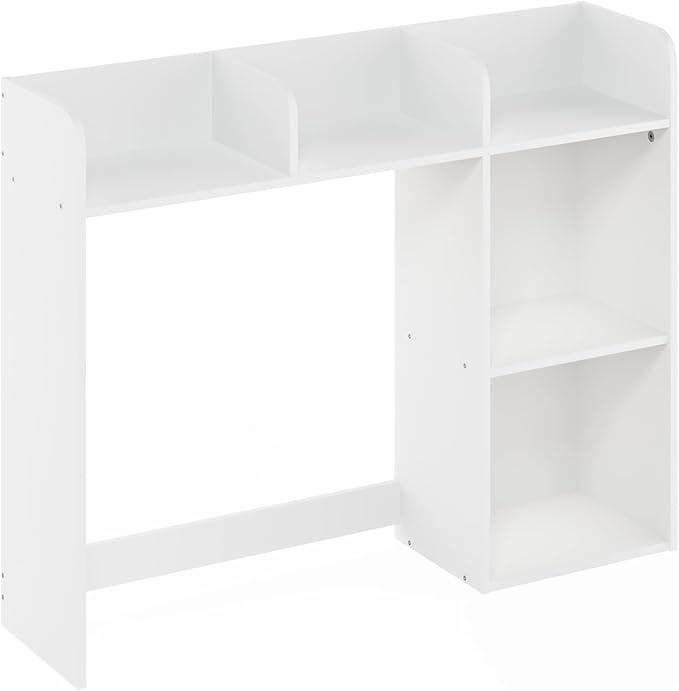 Furinno Classic Desk Shelf, 5-Shelf Desktop Hutch, Book Shelf, 3-Tier Desk Organzier, for Office Supplies, Office Desk Accessories, for Home Office, College, Dorm, White