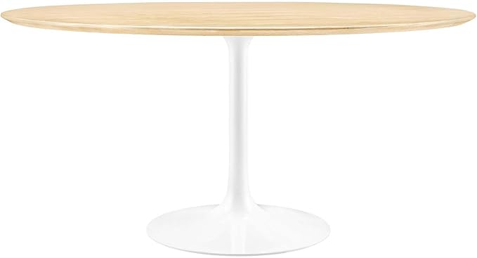 Modway Lippa Dining Table, 60", White Natural