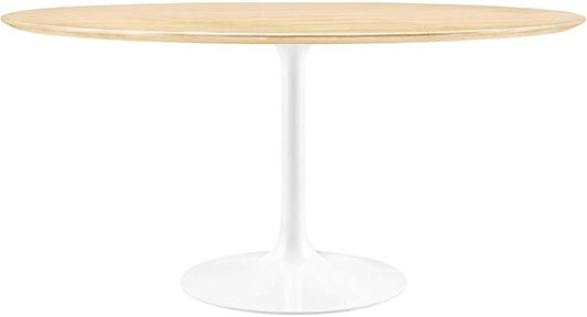 Modway Lippa Dining Table, 60", White Natural