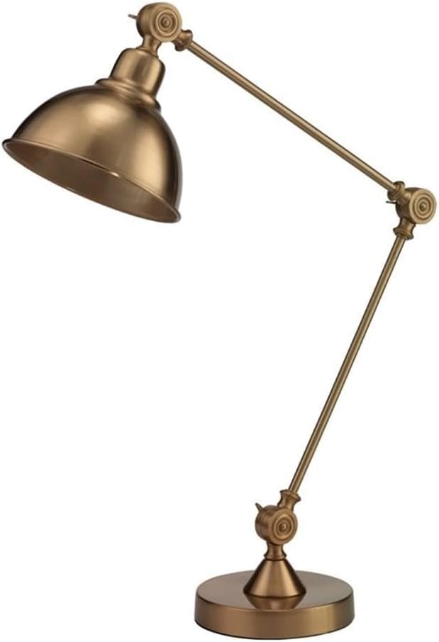 Jamie Young Co J&D Designs Wallace Traditional Metal Table Lamp with Adjustable Hood in Brass