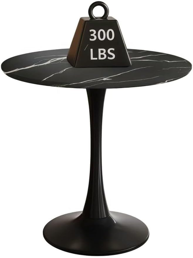 24" Round Tulip Dining Table, Mid-Century Modern Kitchen Table for 2-3 People, Small Space Bistro Table for Kitchen Living Room Balcony Office
