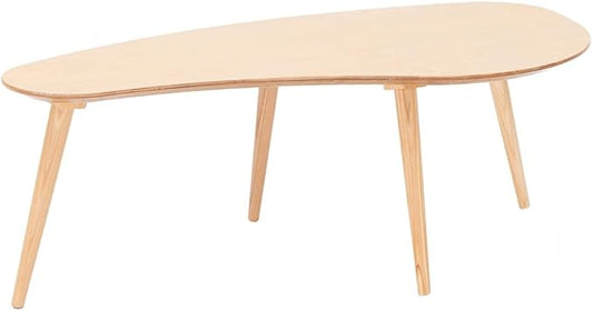 Solid Wood Table Desk, Coffee Table End Table Round for Kitchen Dining Room, Living Room, Bedroom and Restaurant, 4 Legs Removable-Natural