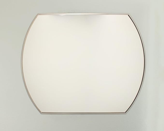Harper Crescent Wall Mirror 30”x36” Over Sink Bathroom Mirror, Tempered Glass “Silver” Vanity Mirror, Great for Hallway/Entryway/Bedroom, Hangs Horizontal/Portrait/Vertical/Landscape, Brushed Nicke