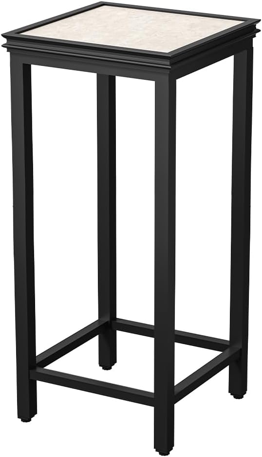 Tall Plant Stand Indoor, Modern Black Aluminum Alloy Plant Shelf, Corner Flower Pot Holder Organizer for Living Room, Balcony, Patio, Garden (L15.8 x W15.8 x H27.6 inch)