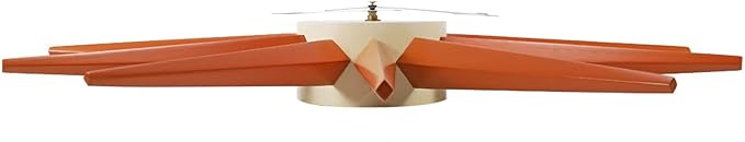 SHISEDECO Modern Sunburst Clock in Orange Color, Non Ticking Wooden Mid Century Retro Design Decorative Silent Wall Quartz Clocks for Home, Kitchen, Living Room, Office and Bedroom etc.