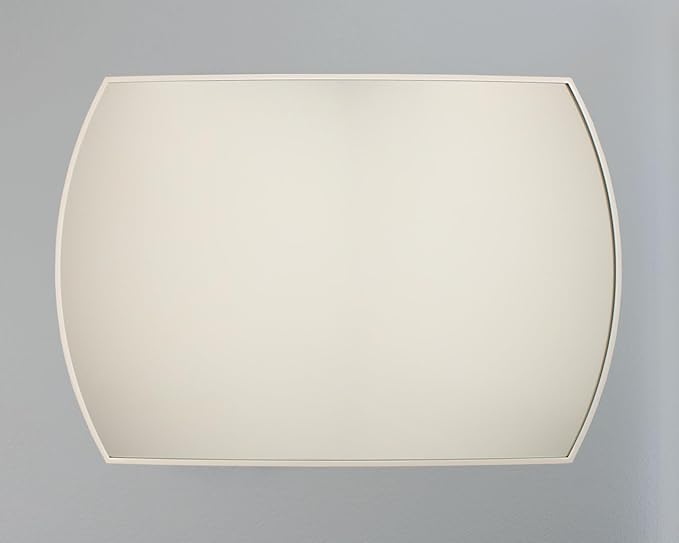 Harper Crescent Wall Mirror 24”x36” Over Sink Bathroom Mirror, Arched Arc Curved Tempered Glass Vanity Mirror, Great for Hallway/Entryway/Bedroom, Hangs Horizontal/Portrait/Vertical/Landscape, White