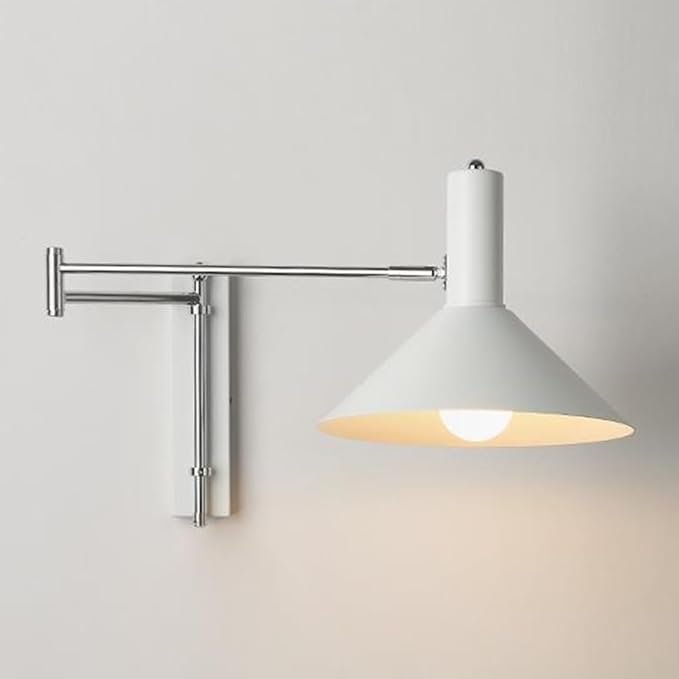 Adjustable E27 Retro Wall Lamp - Nordic Swing Arm Sconce, Metal Telescopic Design, Perfect Reading Light for Bedroom & Living Room Decor, Stylish Home Lighting