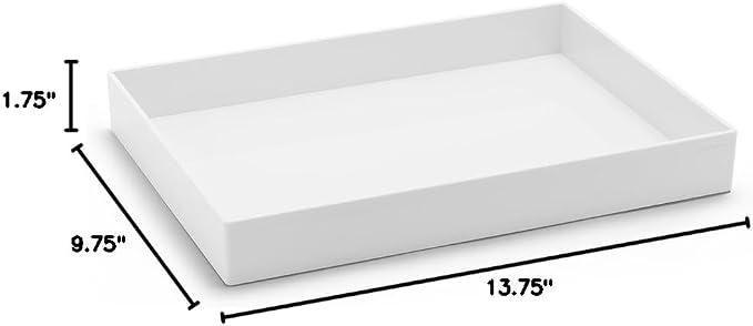 Poppin Large Accessory Tray, White, Rectangular