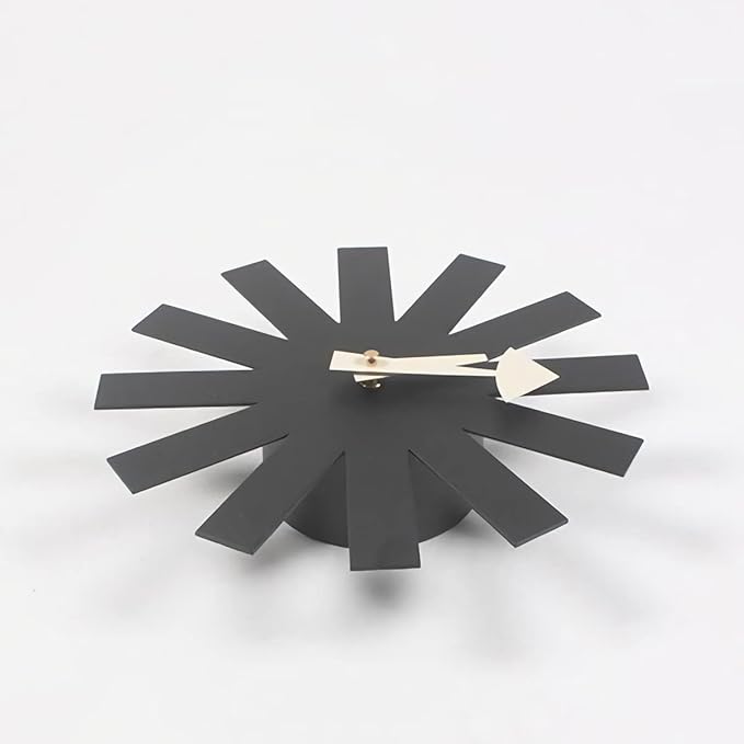SHISEDECO Modern Non Ticking Mid Century Retro Design Decorative Silent Wall Quartz Clocks 10 Inch for Home, Living Room, Office and Bedroom etc.(Asterisk Clock Black)