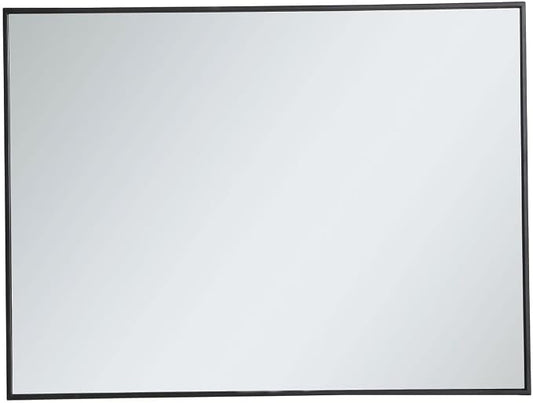 Elegant Decor Eternity 40" x 30" Contemporary Metal Frame Mirror in Black