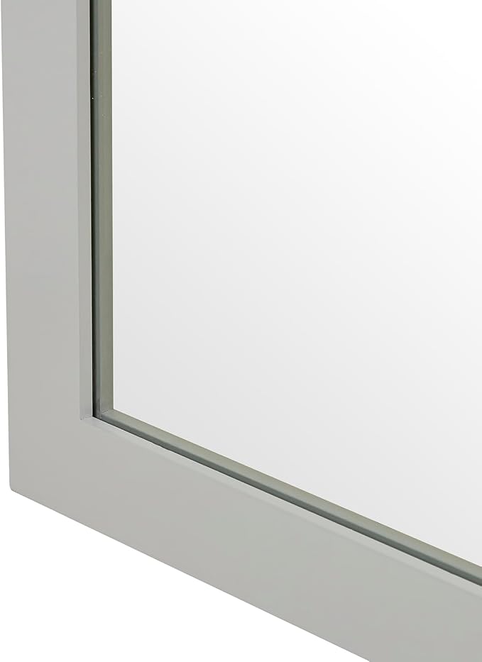 ARIEL Rectangular Wooden Mirror 24" x 32" in Grey, Flexible Horizontal/Vertical Hanging for Bathroom, Vanity, Entryway & Living Room Decor, Farmhouse Style