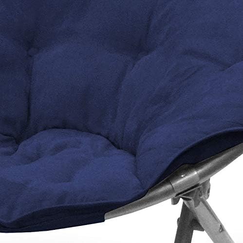 Urban Lifestyle Micro Suede Saucer Chair, Adult, Navy