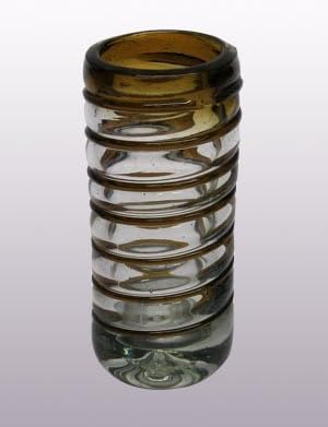 Amber Spiral 2 oz Tequila Shot Glasses (set of 6), Recycled Glass, Lead-free, Toxin-Free (Shot)