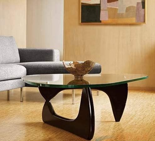 SHISEDECO Mid Century Modern Triangle Coffee Table Legs/Feet Only, 2 Pieces Interlocking Center Solid Wood Base, for Living Room, Leisure Area, Patio, Study etc. (Dark Walnut)