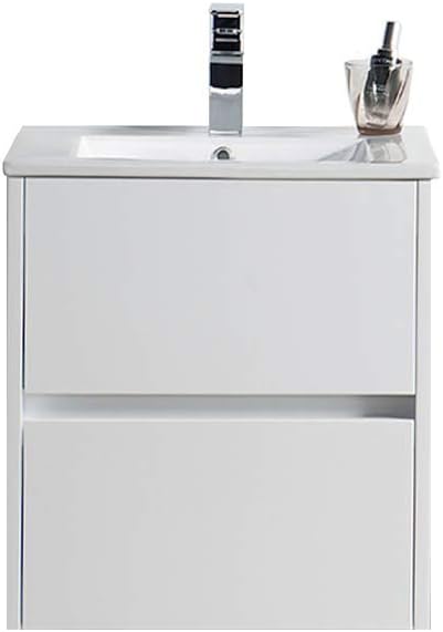 Blossom 20 Inches Single Bathroom Vanity with Ceramic Sink, All Wood Floating Vanity with Sink, Bathroom Cabinet with Soft Close Drawer, Modern Vanities with Storage, Glossy White