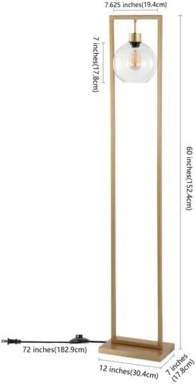 SAFAVIEH Lighting Collection Jalisa Mid-Century Modern Retro Industrial Gold 60-inch Floor Lamp (LED Bulb Included)