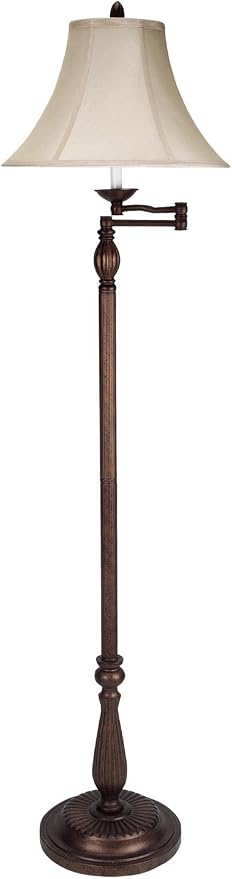 Cal One Light Swing Arm Floor Lamp-9.8 Inches Wide by 16.4 Inches High