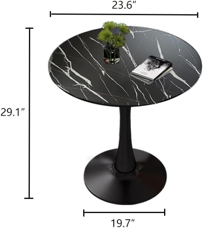 24" Round Tulip Dining Table, Mid-Century Modern Kitchen Table for 2-3 People, Small Space Bistro Table for Kitchen Living Room Balcony Office