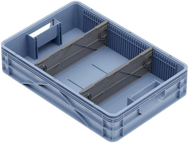 SIDIO Quarter Crate 4 Pack of Stackable Storage Bins - Organizer Bins with Dividers for Garage Organization, Home Storage - Heavy Duty Plastic Containers - 19.16” x 12.75”x 4.57” (Racing Pack)