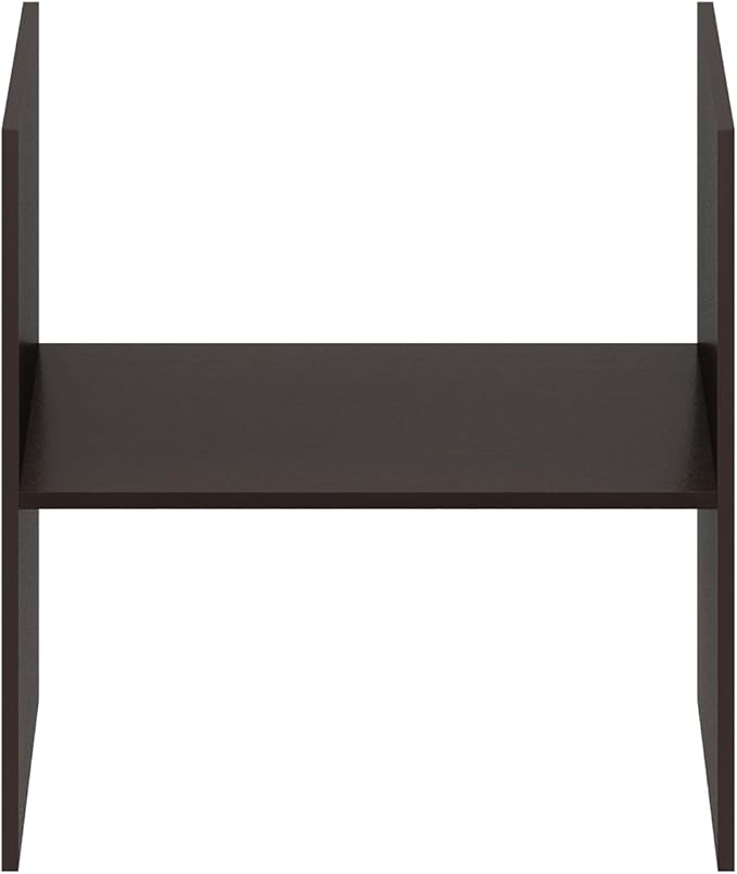 Furinno Cubicle Cube Insert, H-Shelf Cube Organizer, Fits into Furinno Extra Thick Cubes, for Organizers and Storage, Black Dark Oak (Does not fit IKEA Kallax Shelving)