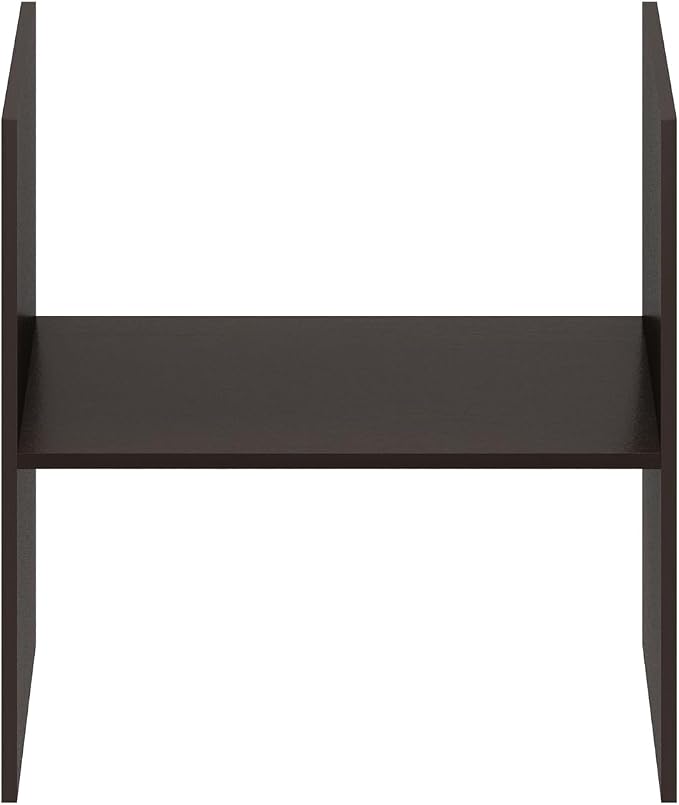 Furinno Cubicle Cube Insert, H-Shelf Cube Organizer, 2-Tier Shelf Dividers, Fits into Furinno Extra Thick Cubes, for Organizers and Storage, Black Oak (Does not fit IKEA Kallax Shelving)