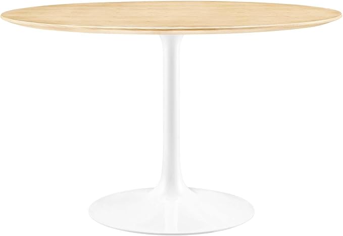 Modway Lippa Dining Table, 48", White Natural