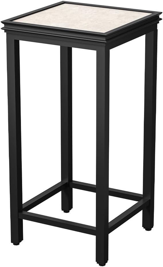 Tall Plant Stand Indoor, Modern Black Aluminum Alloy Plant Shelf, Corner Flower Pot Holder Organizer for Living Room, Balcony, Patio, Garden (L15.8 x W15.8 x H19.7 inch)