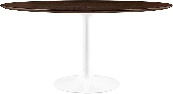 Modway Lippa Dining Table, 60", White Cherry Walnut