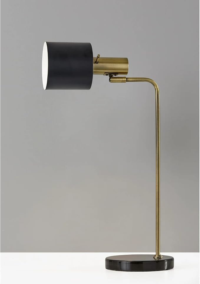 Adesso 3158-01 Emmett Desk Lamp, Antique Brass, Black