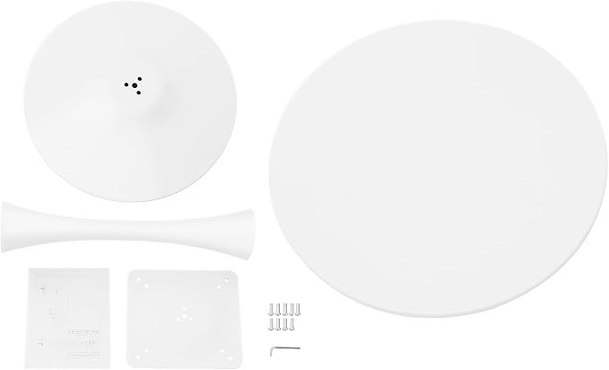 Round White Dining Table Modern Kitchen Table with Pedestal Base in Tulip Design, Mid-Century Leisure Table for 2 to 4 Person，for Kitchen, LivingRoom, Restaurant, Office, Cafe（31.49inches）
