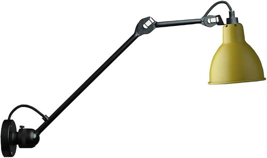 Adjustable Swing Arm Sconce Light Retro Metal Lamp Vintage Industrial Lantern for Kitchen, Living Room, Bedroom,White-Medium arm (Yellow Medium arm)
