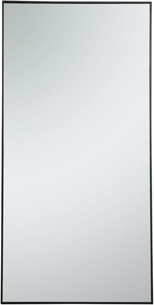Elegant Decor Eternity 72" x 36" Contemporary Metal Frame Mirror in Black