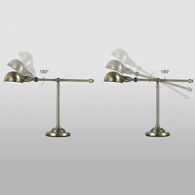 Modern Desk Lamp American Minimalist V-intage Bronze Swing Arm Adjustable Office Business Desk Lamp,Charming Lighting
