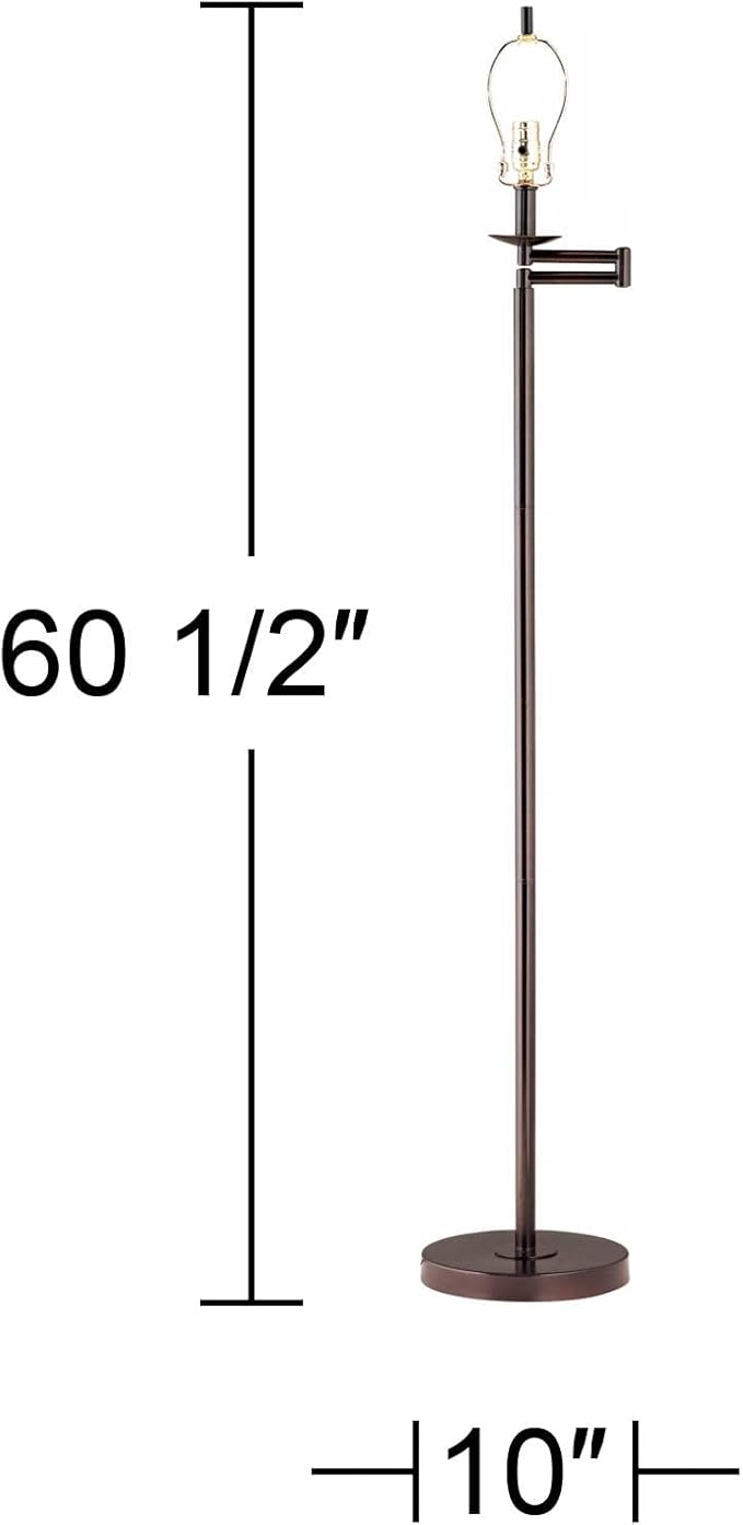 Regency Hill Modern Swing Arm Floor Lamp 60 1/2" Tall Classic Bronze Brown Adjustable Decor for Living Room Reading House Bedroom Home Office House