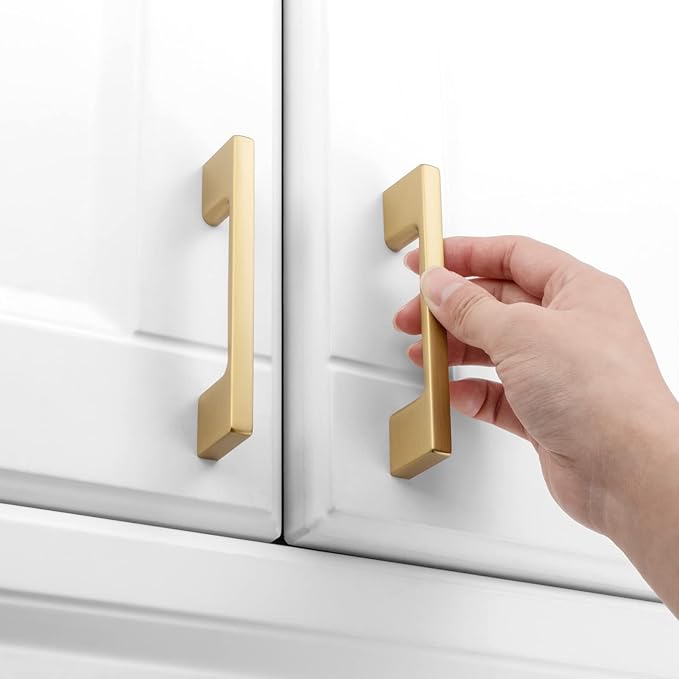 KOOFIZO 10 Pack 3 Inch Brushed Gold Kitchen Cabinet Pulls Gold Cabinet Handles Gold Cabinet Hardware for Kitchen Cabinets Drawer P01 Dresser Cupboard Bedroom Bathroom