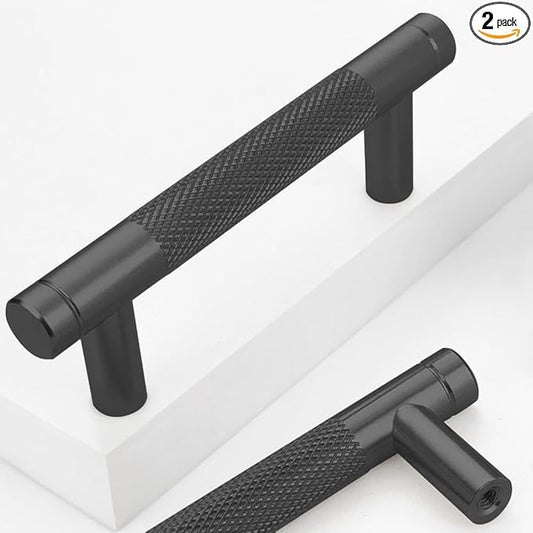 2 Pack 3 Inch 76 mm Black Barrel Cabinet Pulls Cupboard Aluminum Handles Drawer Pull Cabinet Handles Cabinet Handles (2 Pack, Black, 3 Inch)