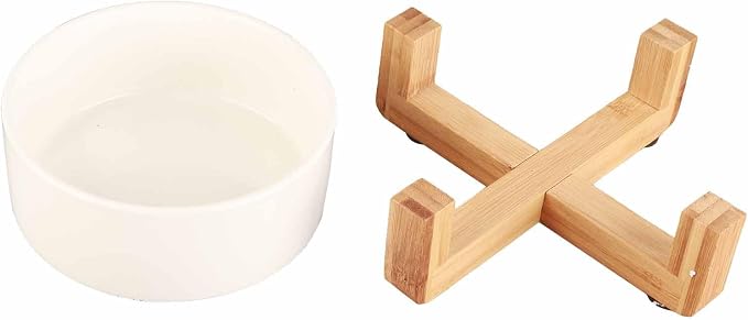 MINGZHE Ceramic Outdoor Planters,Flower Pot with Wooden Stand Indoor Display Rack Succulents Pots Round Planters for Indoor Plants(#1)