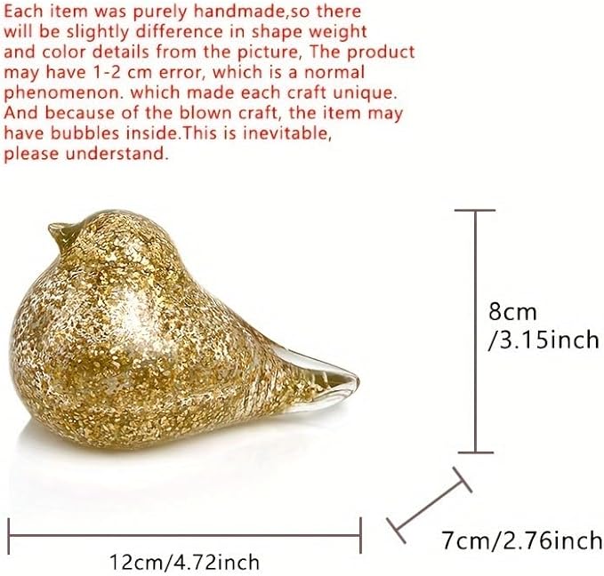 Glass Bird Decor Crystal Bird Sculpture Nature-Themed Home Accents Figurines Ornament Modern Art Living Room Shelves Tabletops