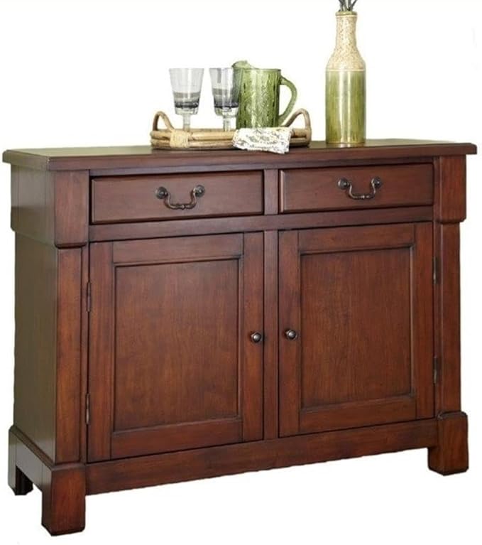 Pemberly Row Contemporary Wood Buffet in Rustic Cherry