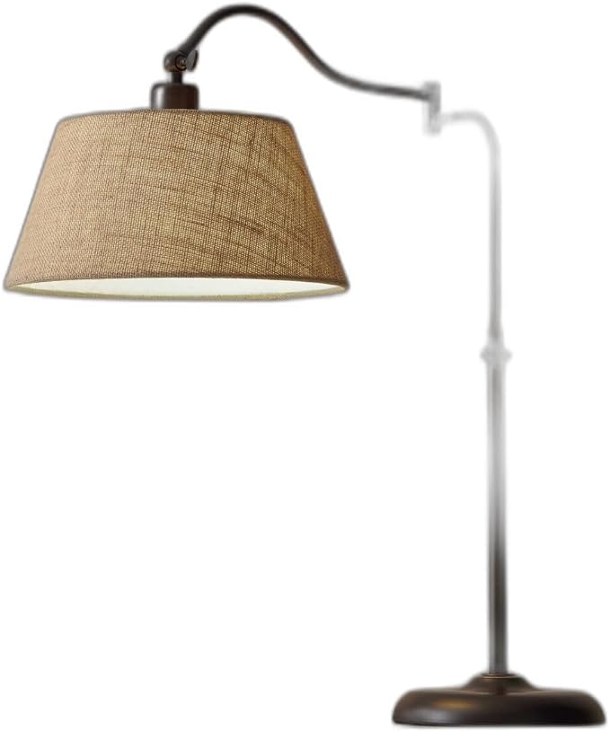 HomeRoots Dark Bronze Metal Swing Arm Adjustable Table Lamp