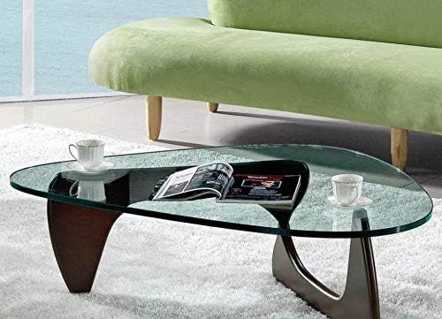 SHISEDECO Mid Century Modern Triangle Coffee Table Legs/Feet Only, 2 Pieces Interlocking Center Solid Wood Base, for Living Room, Leisure Area, Patio, Study etc. (Dark Walnut)