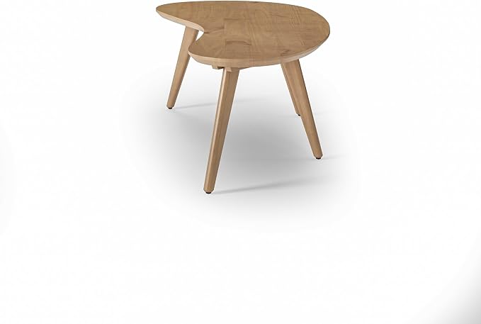 Camaflexi Mid Century Modern Abstract Shaped Coffee Table/Wood/Light Oak Finish