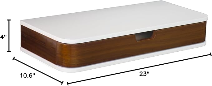 Floating Shelf with Drawer - Floating Drawers for Wall - Wall Shelf with Drawer for Living Room,Office - Walnut Floating Shelves 10 Inches Deep with Pull Out Drawer