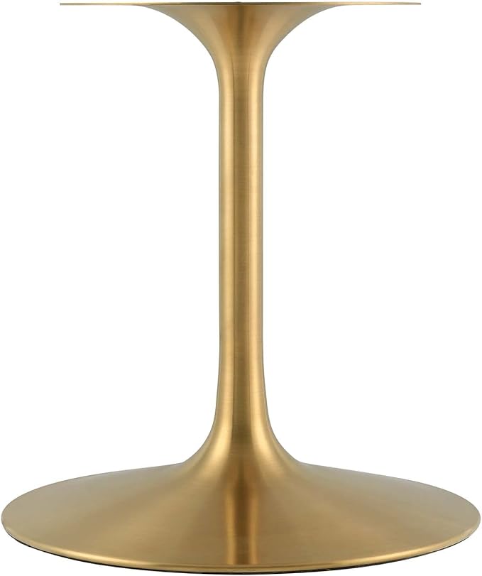 Modway Lippa 78" Oval-Shaped Mid-Century Modern Dining Table with White Wood Top and Gold Base