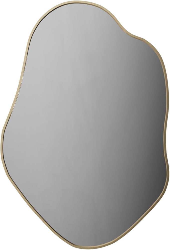 41"x28" Irregular Wall Mirror Cloud Asymmetrical Shaped Gold Aluminum Alloy Framed Mirror for Living Room Bathroom Bedroom Entryway Fireplace