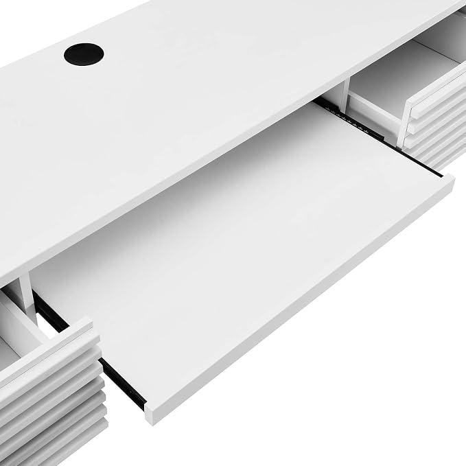 Modway Render Mid-Century Modern, Wall Mount Office Desk, White