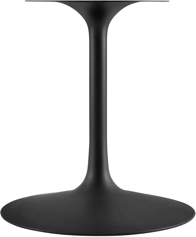 Modway Lippa 78" Oval-Shaped Mid-Century Modern Dining Table with White Wood Top and Black Base